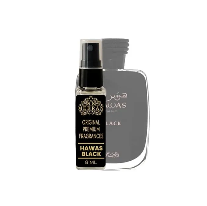 HawasBlack (8ML) | Decented From Original Bottle | Eau De Parfum For Men | Long Lasting Perfume | Luxury Scent (HawasBlack)