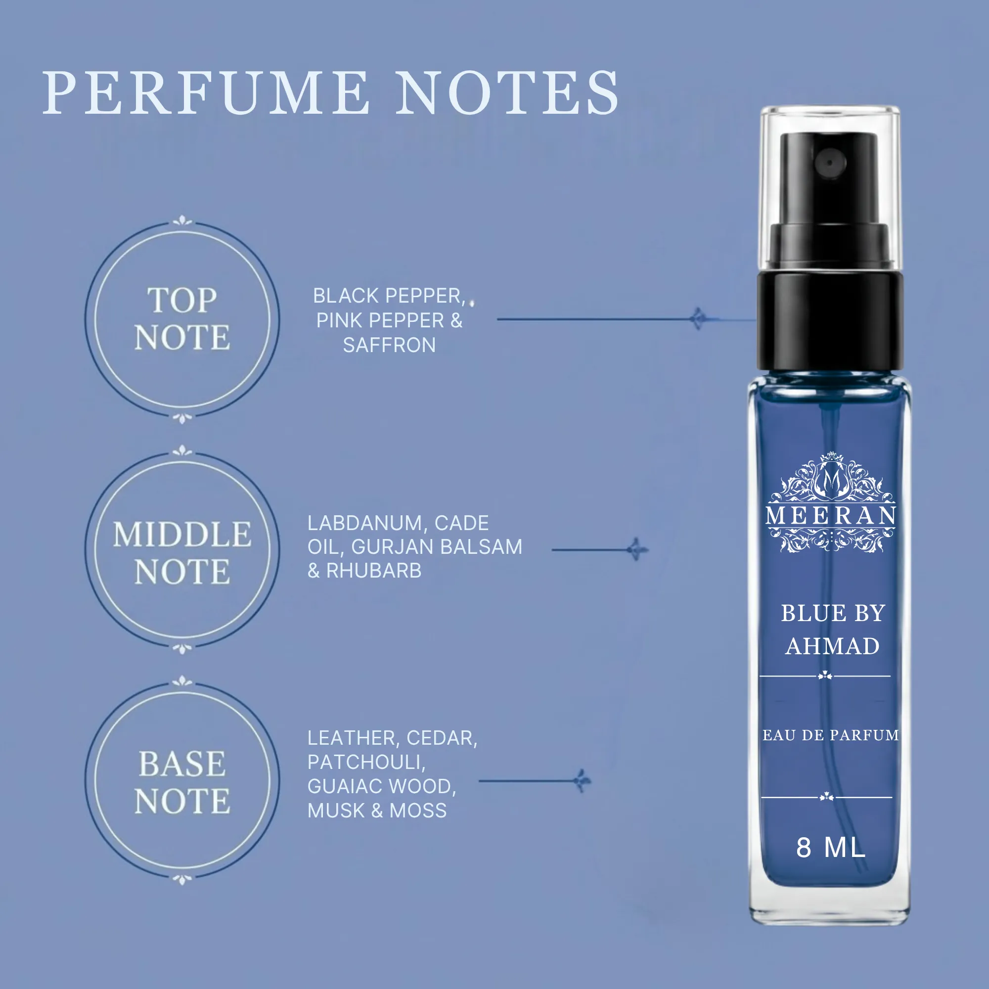  Ahmed Al Maghribi Blue by Ahmed Extrait De Parfum 8ml For Men & Women