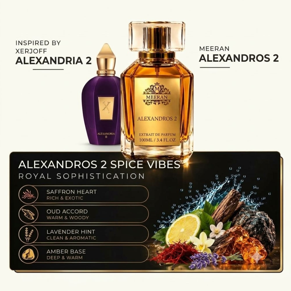 Meeran ALEXANDROS 2 Extrait De Parfum | Premium Unisex Luxury Perfume