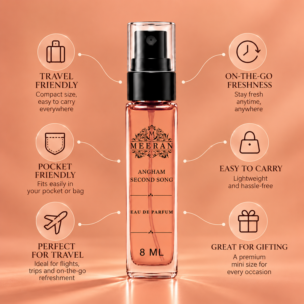 Angham Second Song Style Fragrance (8ML) | Long Lasting Eau De Parfum for Women | Premium Pocket Perfume | Travel Size Floral Fruity Vanilla Scent