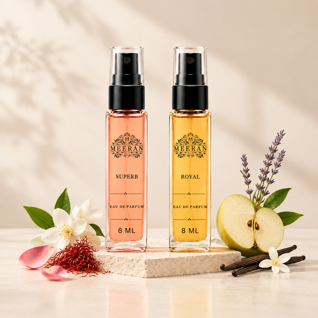 SUPERB & ROYAL Perfume Gift Set for Men & Women (8ML Each) | Long Lasting Luxury Eau De Parfum Duo Pack | 30% Oil Concentration | Pocket Perfume Travel Size Fragrance Set