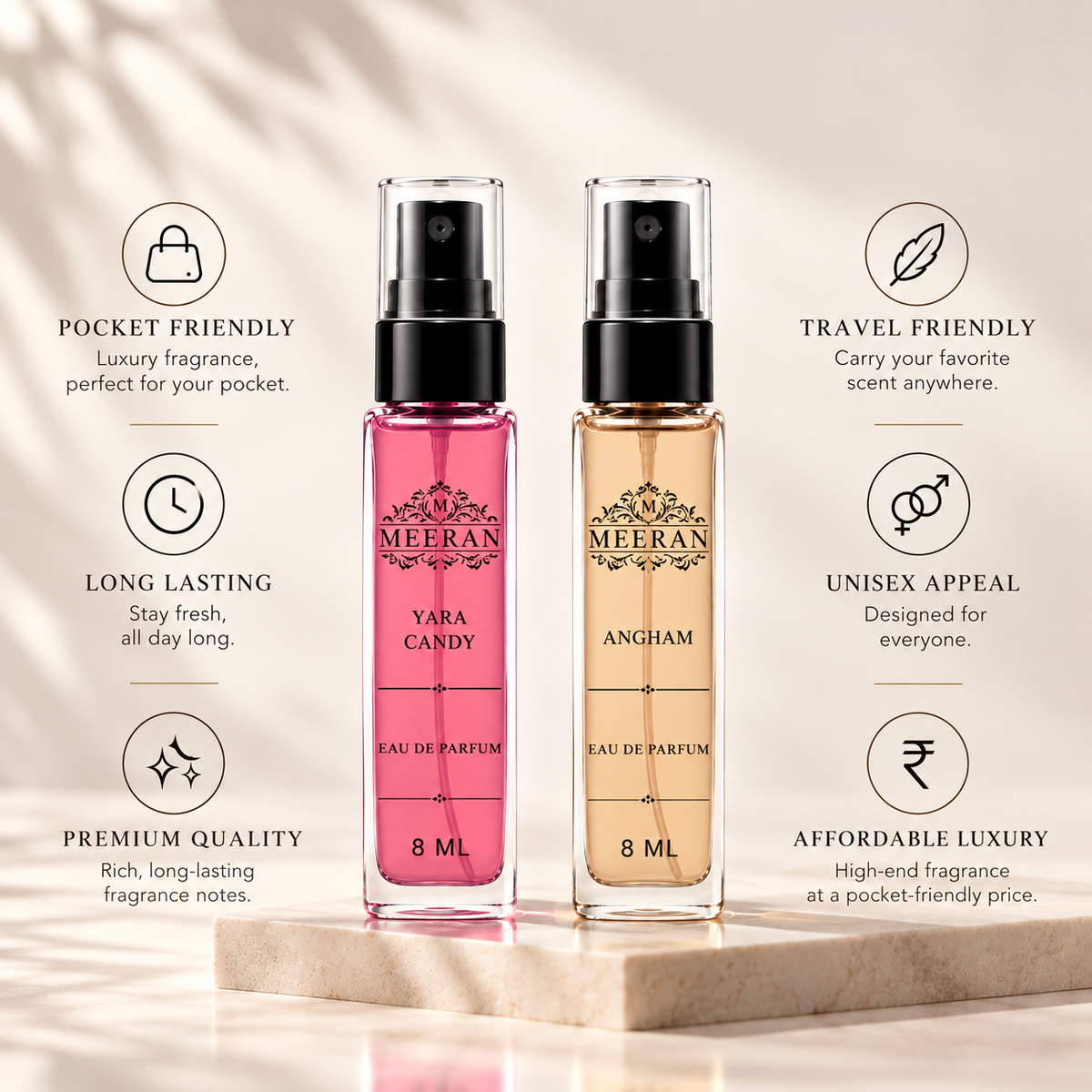 Yara Candy & Angham (2×8ml) | Perfume Combo Gift For Women  | Premium Long Lasting Fragrance |  Mini Travel Perfume
