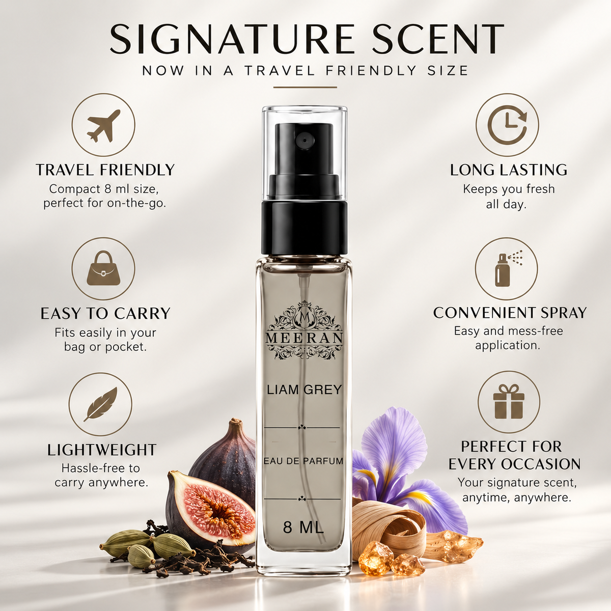 Lattafa Liam Grey (8ML) Man Pure Parfum | Decented From Original Bottle