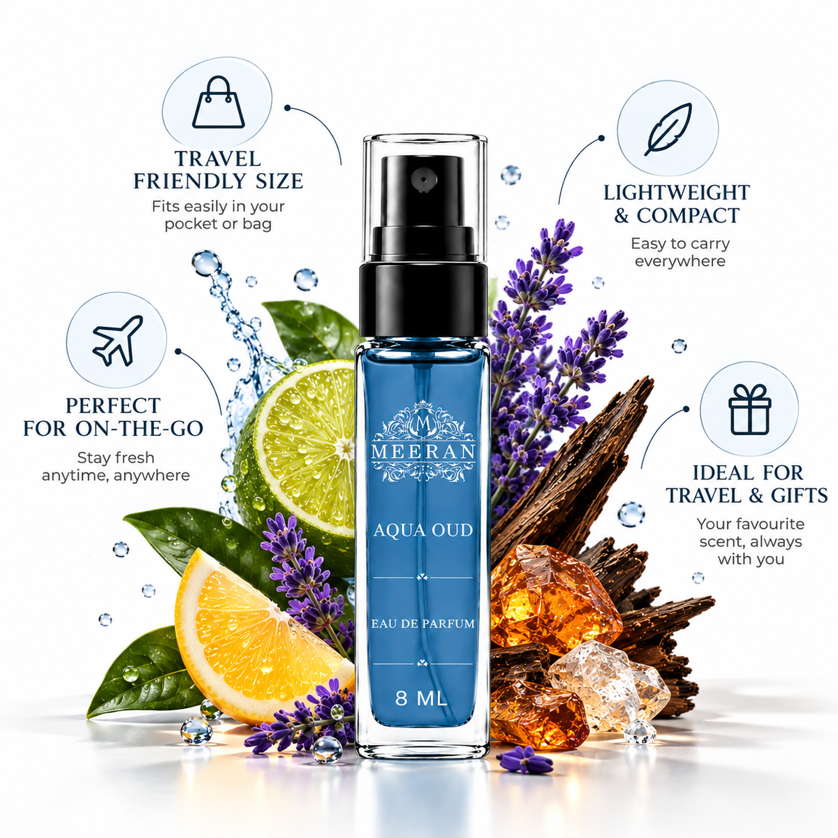 Aqua Oud For Men (8ML) Long Lasting Eau De Parfum | Decented From Original Bottle