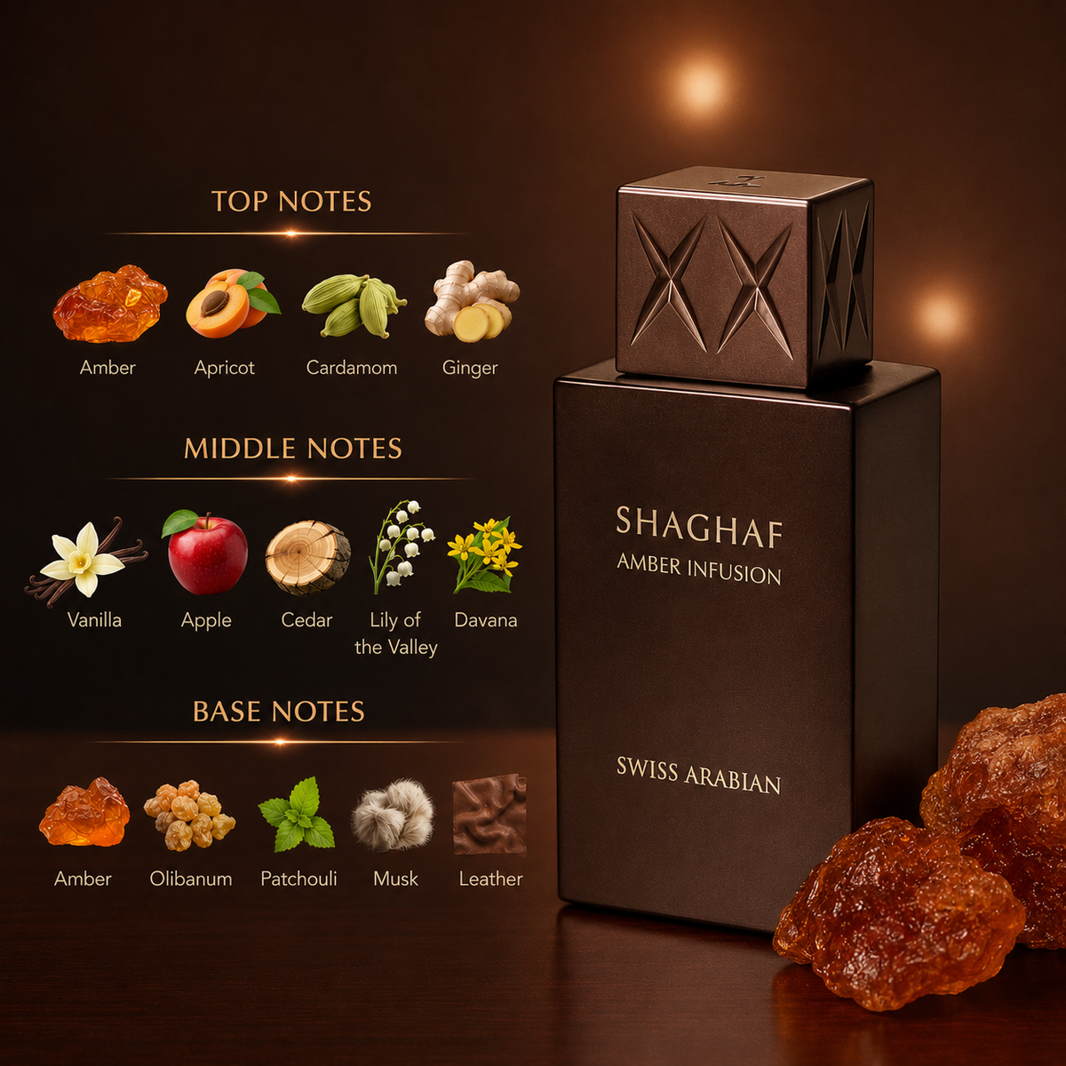 Swiss Arabian Shaghaf Amber Infusion 75ml EDP For Men And Women