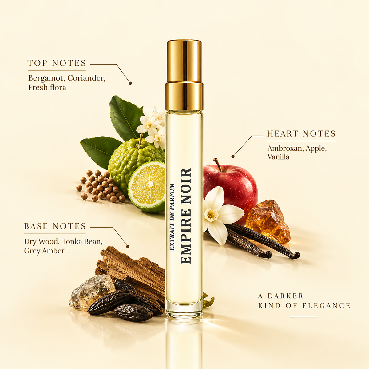 Empire Noir 10ml Extrait de Parfum | Fresh, Woody & Aromatic Fragrance