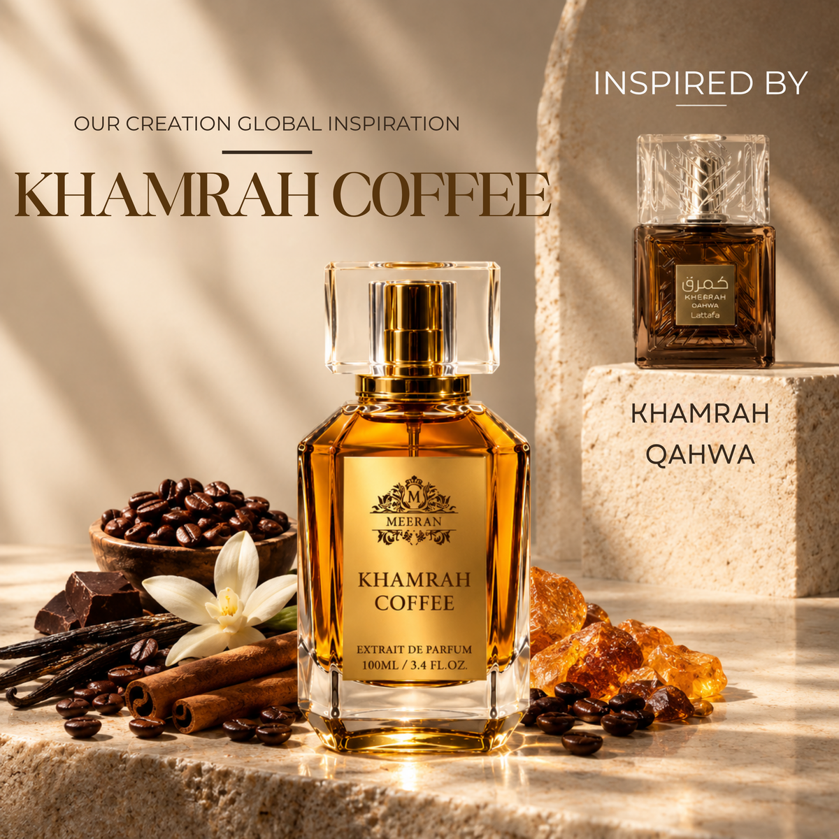 Meeran KHAMRA COFFEE Perfume – Warm Coffee & Spicy Extrait De Parfum