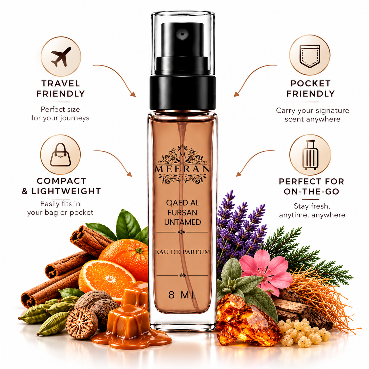 Lattafa Qaed Al Fursan Untamed (8ML)|Eau De Parfum for Unisex | Decented From Original Bottle |