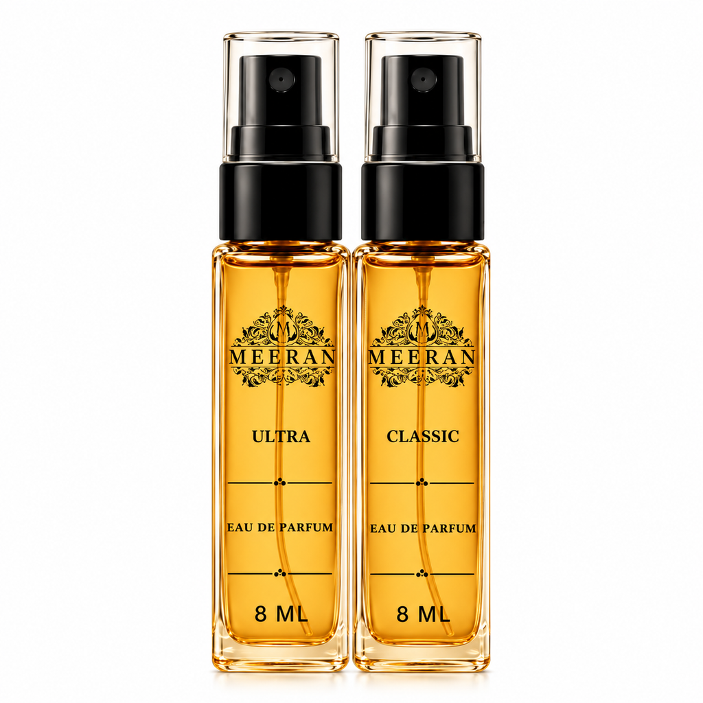 ULTRA & CLASSIC Perfume Combo Set (8ML x 2) | Long Lasting Luxury Eau De Parfum for Men & Women | Pocket Perfume Travel Size Fragrance Collection | 30% Oil Concentration