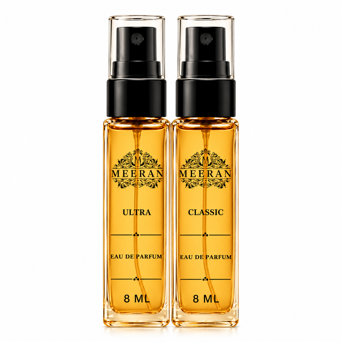 ULTRA & CLASSIC Perfume Combo Set (8ML x 2) | Long Lasting Luxury Eau De Parfum for Men & Women | Pocket Perfume Travel Size Fragrance Collection | 30% Oil Concentration