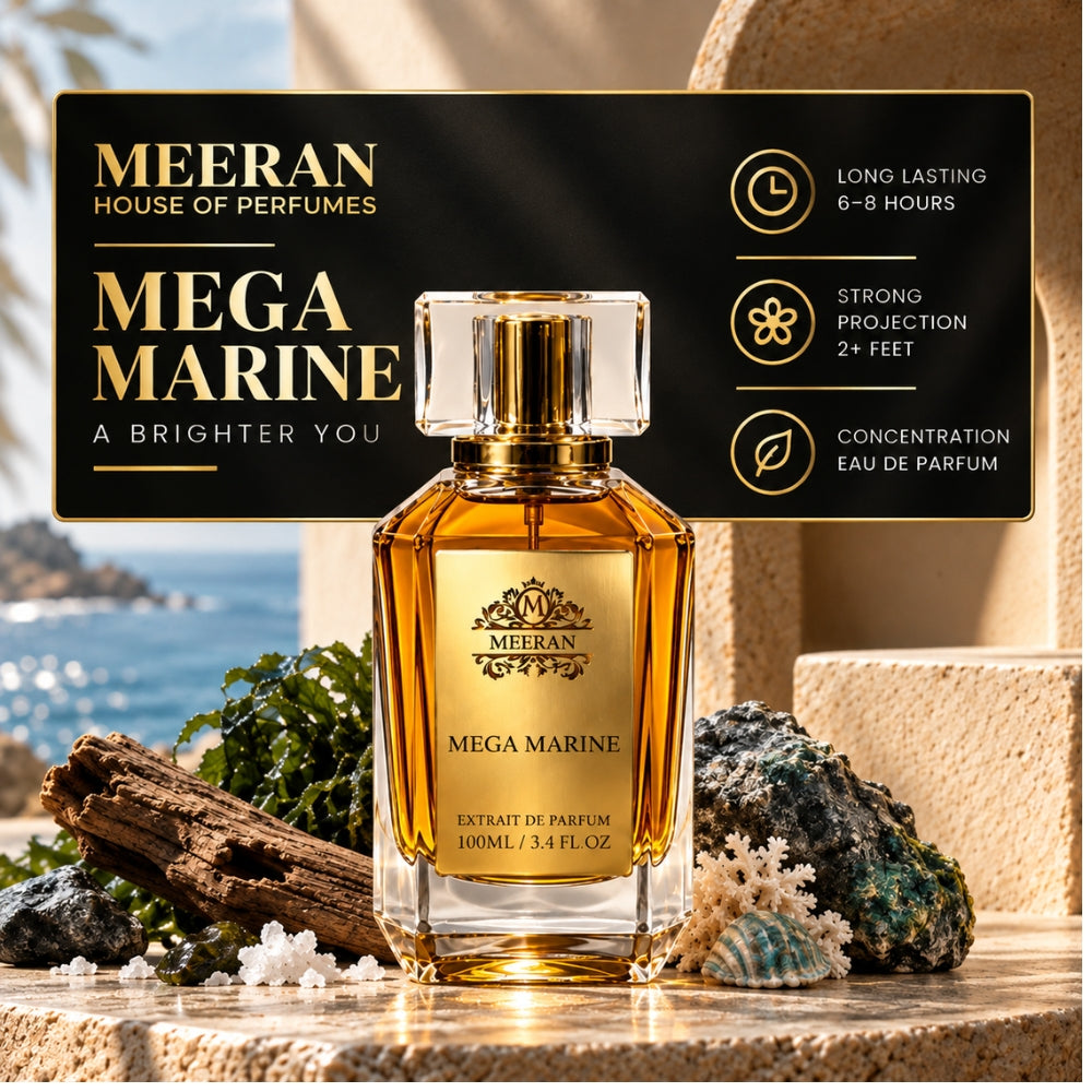Meeran MEGA MARINE Extrait De Parfum | Fresh Aquatic Luxury Perfume
