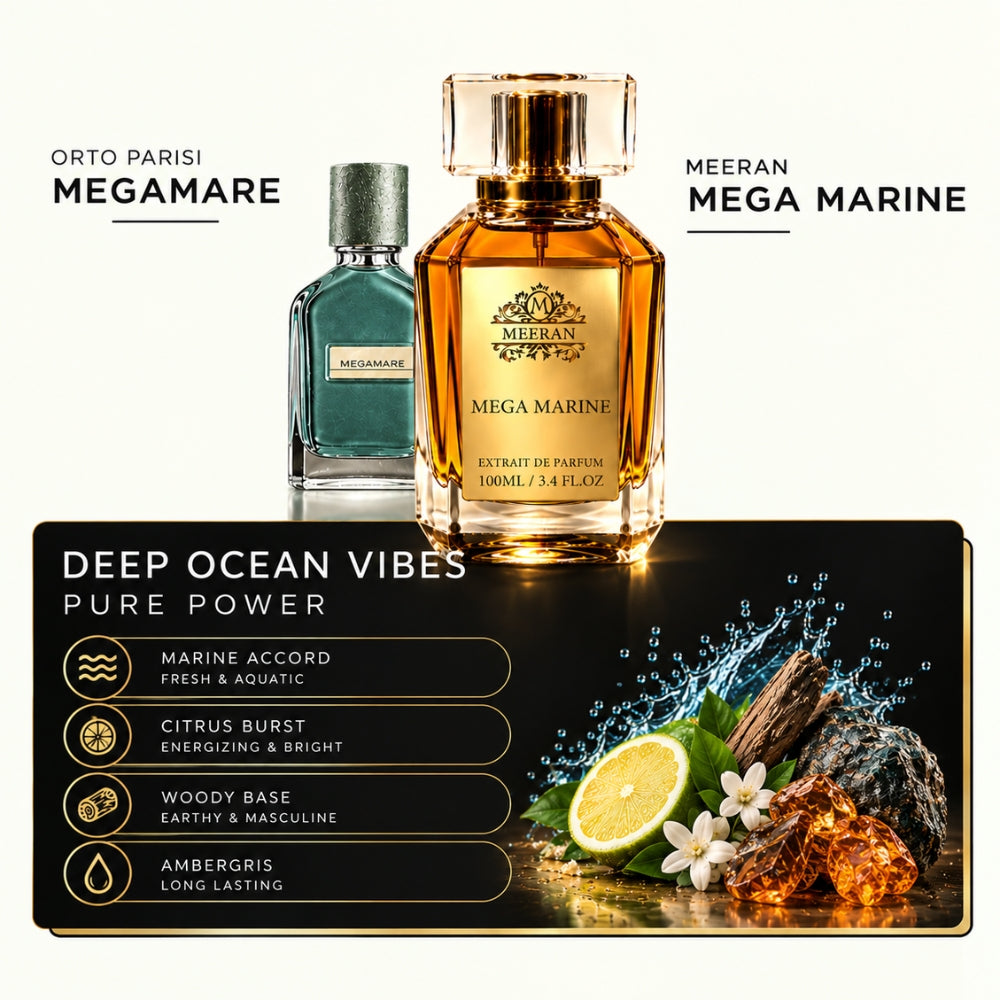 Meeran MEGA MARINE Extrait De Parfum | Fresh Aquatic Luxury Perfume