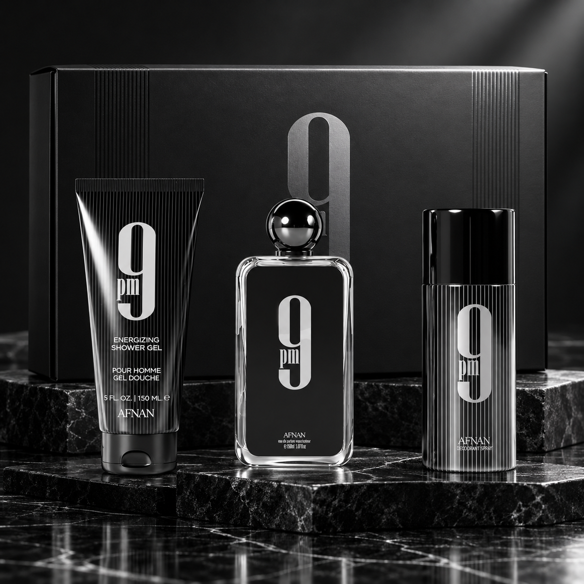 Afnan 9PM Gift Set (EDP 100ml + Deodorant 150ml + Shower Gel 150ml)